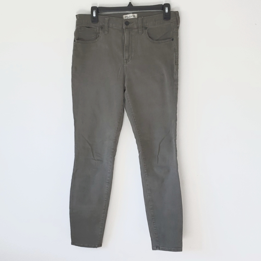 Madewell High Rise Skinny in Grey Green, Size 30